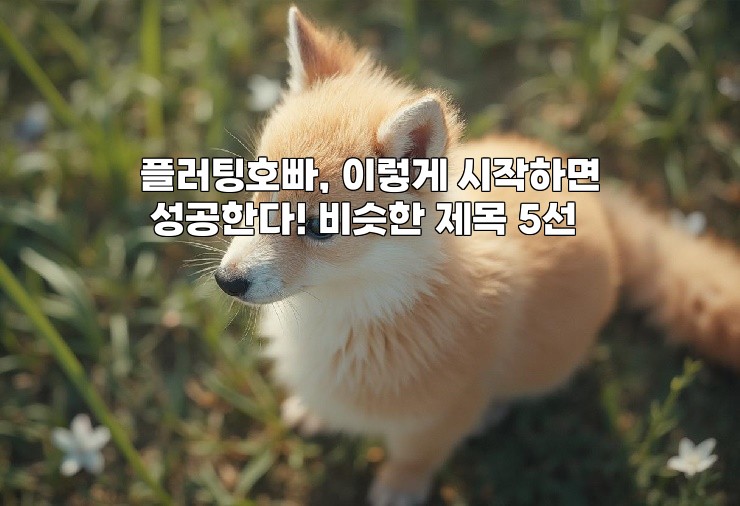 플러팅호빠, 이렇게 시작하면 성공한다! 비슷한 제목 5선